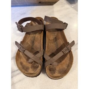 Birkenstock Yara Habana Oiled Sandals Brown Leather Women's Size 40 W9-9 1/2